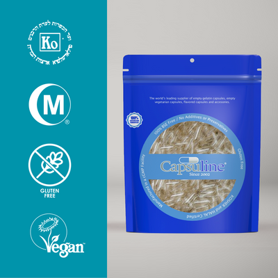 Clear Size 2 Empty Vegetarian Capsules by Capsuline - 1000 Count - 1000